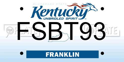 FSBT93 Kentucky License Plate
