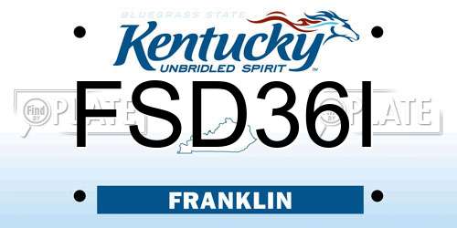 FSD36I Kentucky License Plate