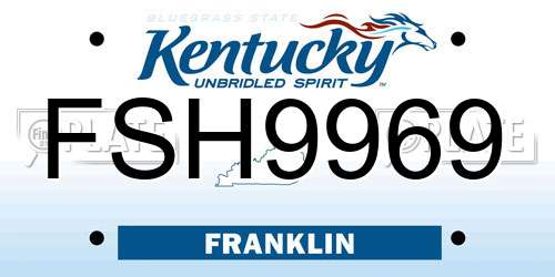 FSH9969 Kentucky License Plate