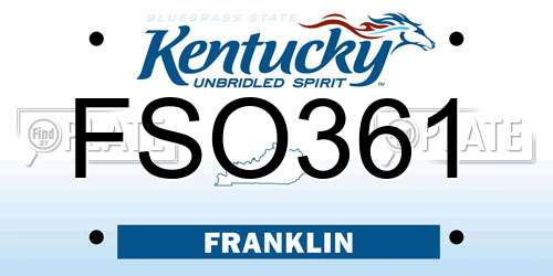FSO361 Kentucky License Plate