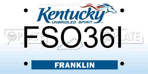 FSO36I Kentucky License Plate