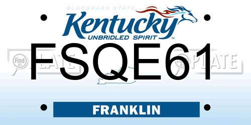 FSQE61 Kentucky License Plate