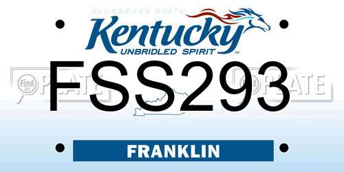 FSS293 Kentucky License Plate