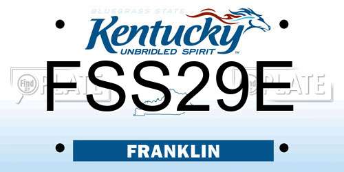 FSS29E Kentucky License Plate