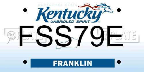FSS79E Kentucky License Plate