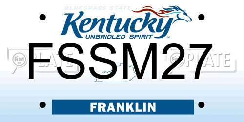 FSSM27 Kentucky License Plate