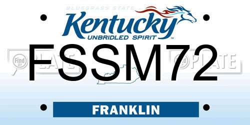 FSSM72 Kentucky License Plate
