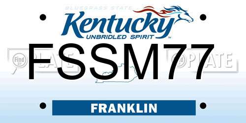 FSSM77 Kentucky License Plate
