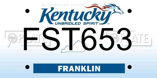 FST653 Kentucky License Plate