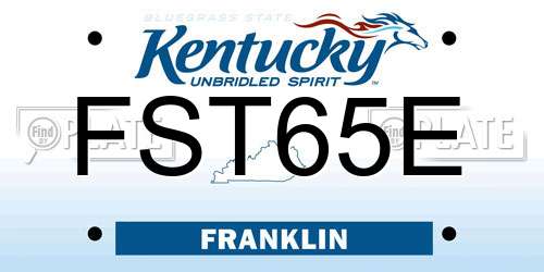 FST65E Kentucky License Plate