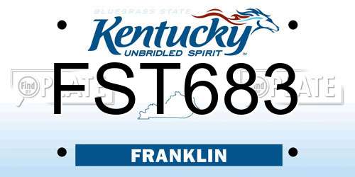 FST683 Kentucky License Plate
