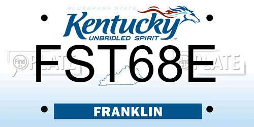 FST68E Kentucky License Plate
