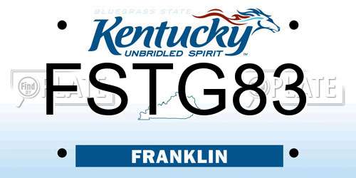 FSTG83 Kentucky License Plate