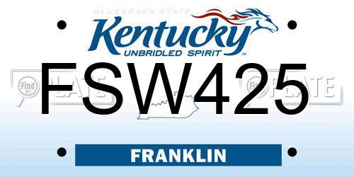 FSW425 Kentucky License Plate