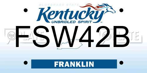 FSW42B Kentucky License Plate