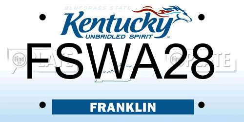 FSWA28 Kentucky License Plate