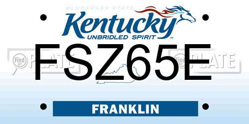 FSZ65E Kentucky License Plate