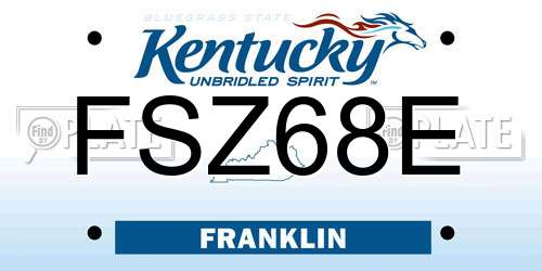 FSZ68E Kentucky License Plate