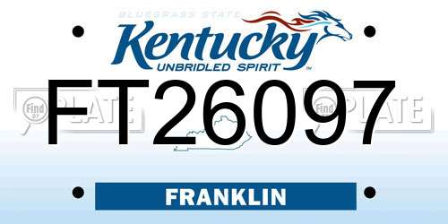 FT26097 Kentucky License Plate