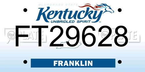 FT29628 Kentucky License Plate