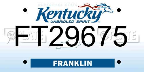 FT29675 Kentucky License Plate