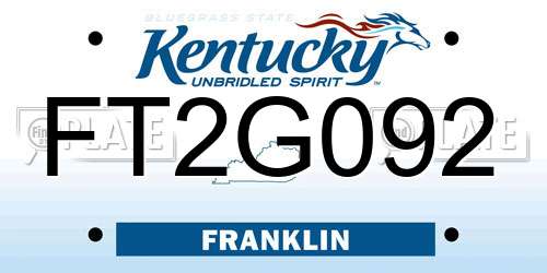FT2G092 Kentucky License Plate