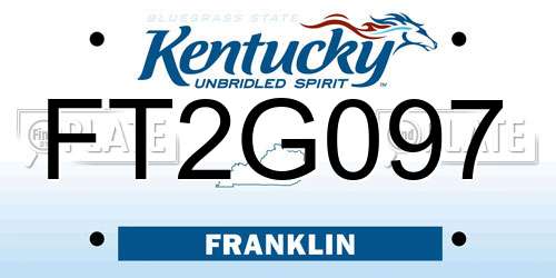 FT2G097 Kentucky License Plate