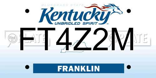 FT4Z2M Kentucky License Plate