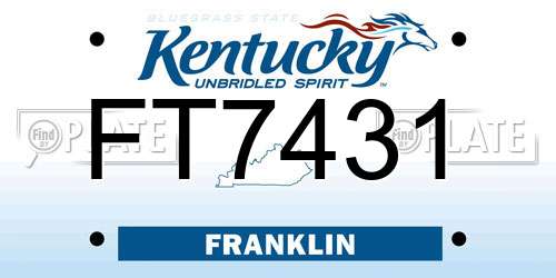 FT7431 Kentucky License Plate