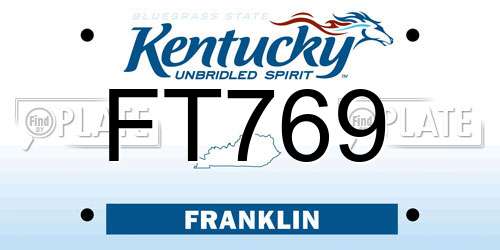 FT769 Kentucky License Plate