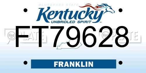FT79628 Kentucky License Plate
