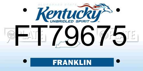 FT79675 Kentucky License Plate