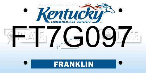FT7G097 Kentucky License Plate