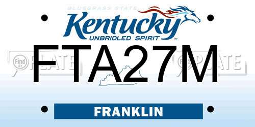 FTA27M Kentucky License Plate