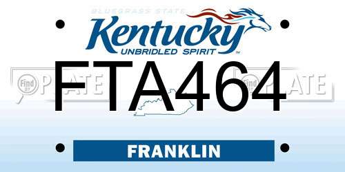 FTA464 Kentucky License Plate