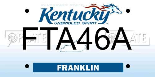 FTA46A Kentucky License Plate