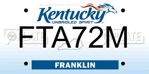 FTA72M Kentucky License Plate
