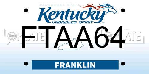 FTAA64 Kentucky License Plate