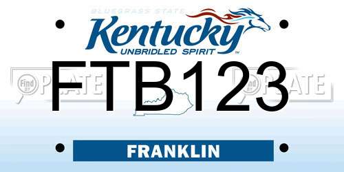 FTB123 Kentucky License Plate
