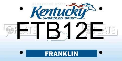 FTB12E Kentucky License Plate