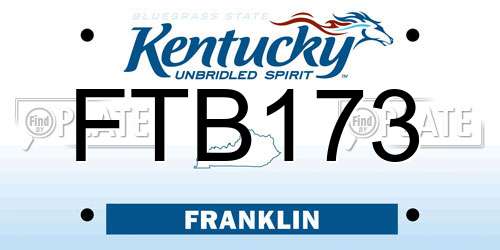 FTB173 Kentucky License Plate