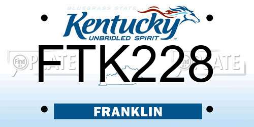 FTK228 Kentucky License Plate