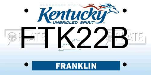 FTK22B Kentucky License Plate