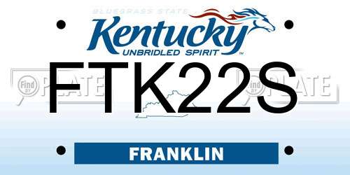FTK22S Kentucky License Plate