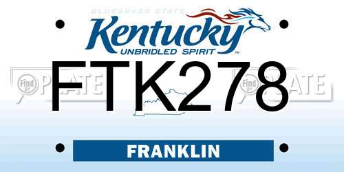 FTK278 Kentucky License Plate