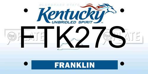 FTK27S Kentucky License Plate