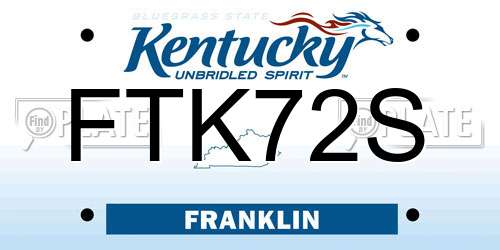 FTK72S Kentucky License Plate