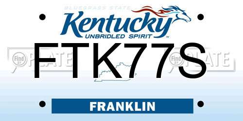 FTK77S Kentucky License Plate