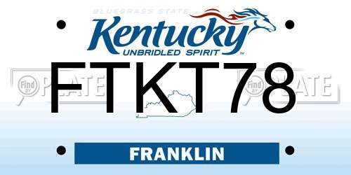 FTKT78 Kentucky License Plate