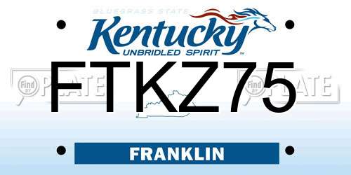 FTKZ75 Kentucky License Plate